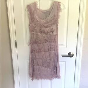 Silk tiered ruffle dress made in Italy size small